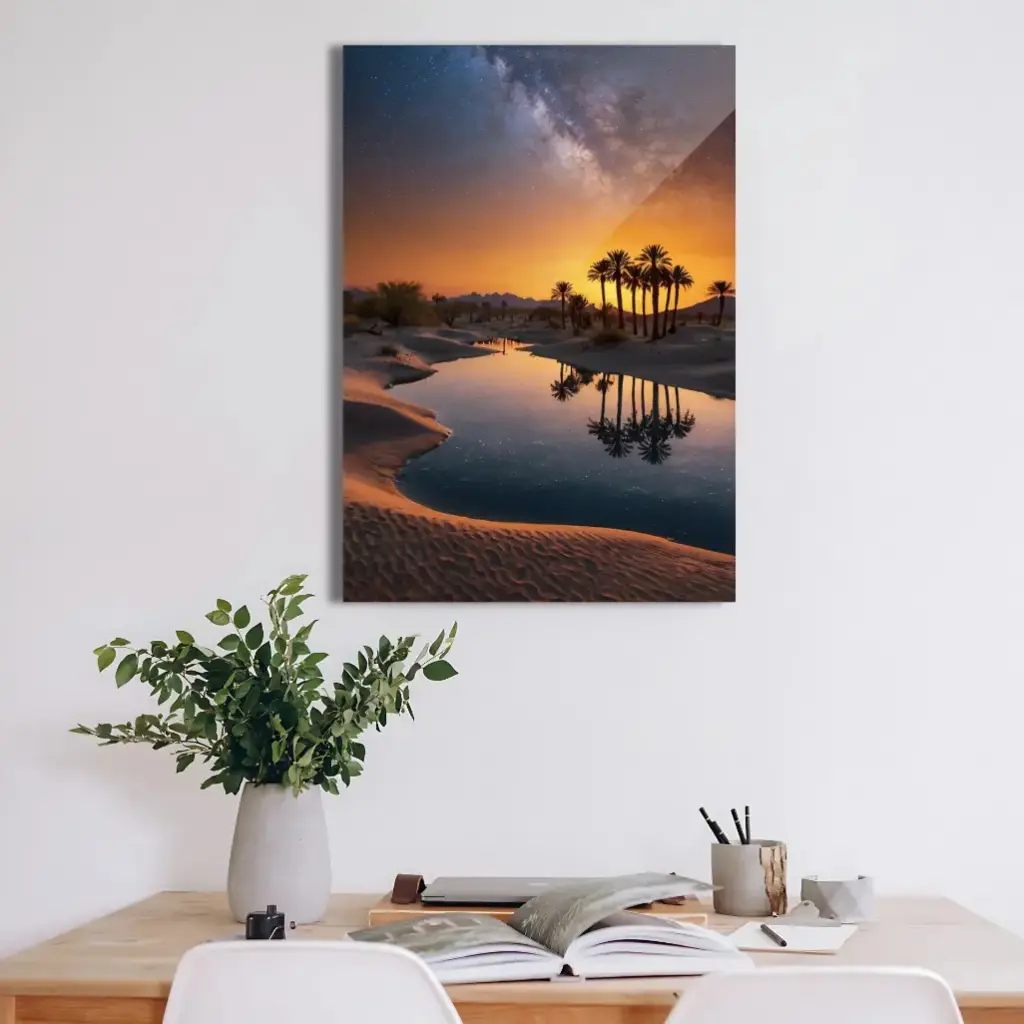 Desert Night Oasis Metal Poster