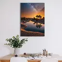 Desert Night Oasis Metal Poster