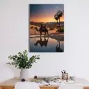 Starry Desert Oasis Metal Poster