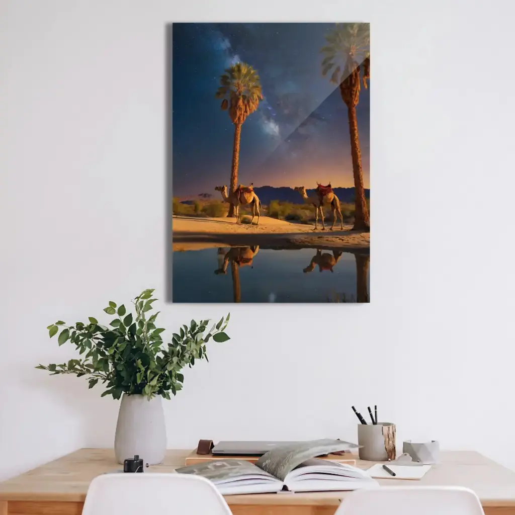 Oasis Under the Stars Metal Poster