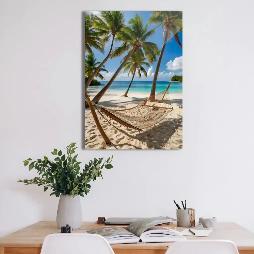 Beach Hammock Escape Metal Poster