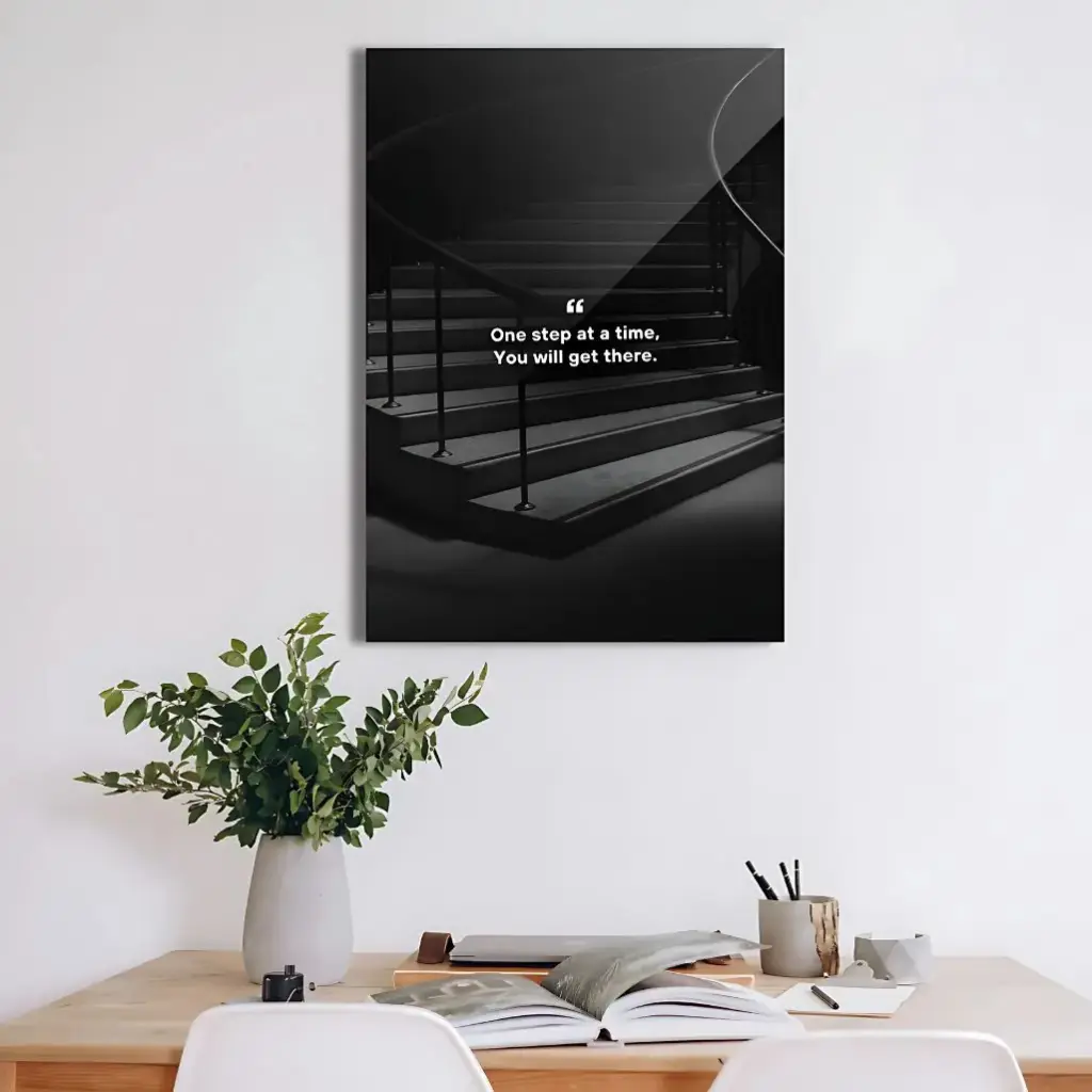 One Step at a Time – Inspirational Metal Poster