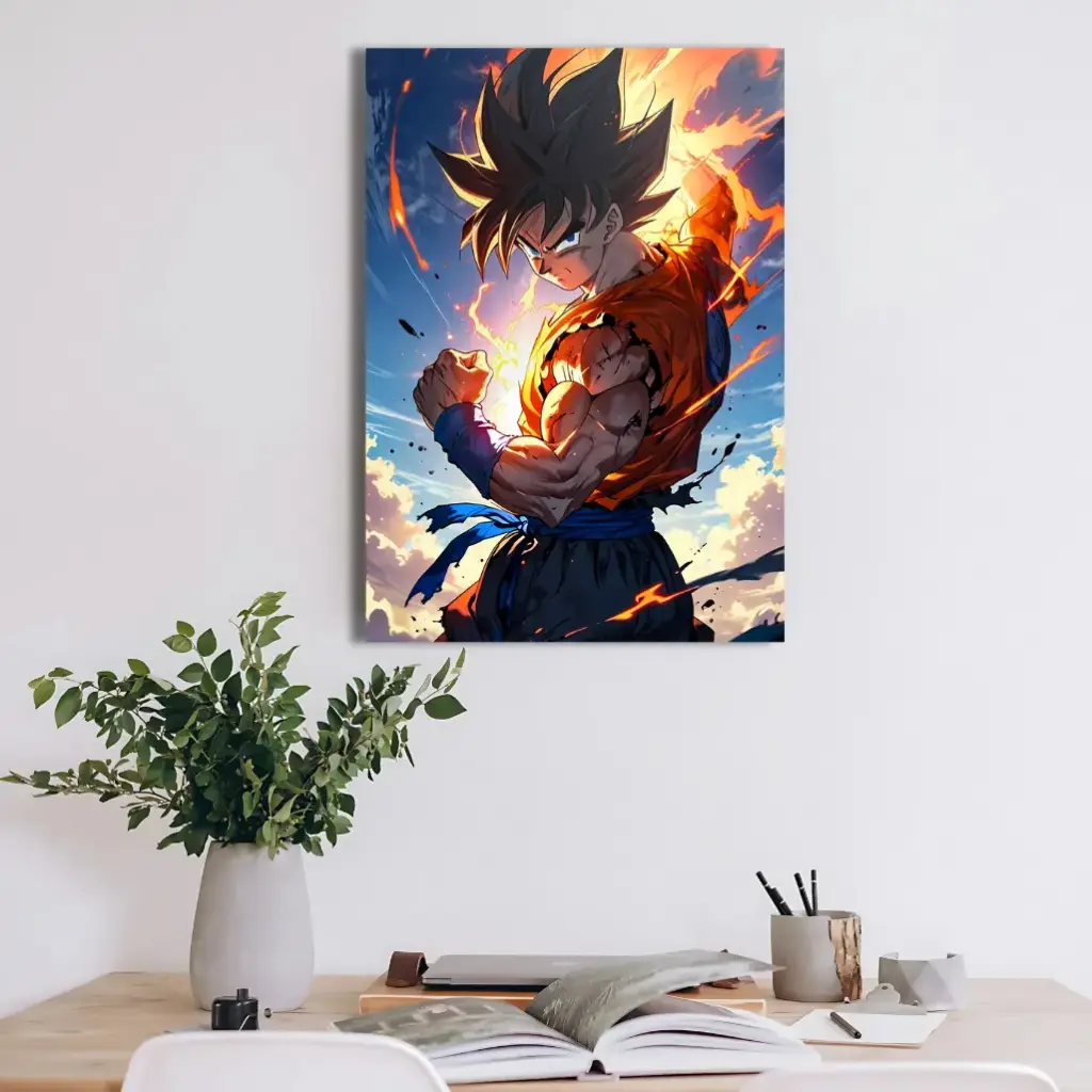Epic Goku Power-Up Poster – Dragon Ball Z Anime Wall Art