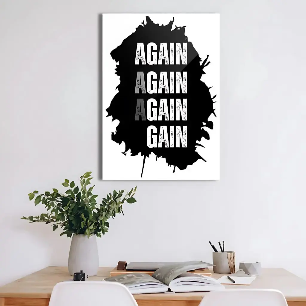 Never Give Up – Motivational Metal Wall Poster