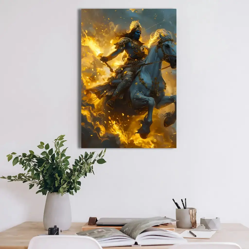 Lord Krishna and His Loyal Steed