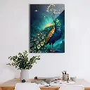 Elegant Abstract Peacock Metal Poster