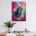 Vibrant Violin Abstract Metal Poster