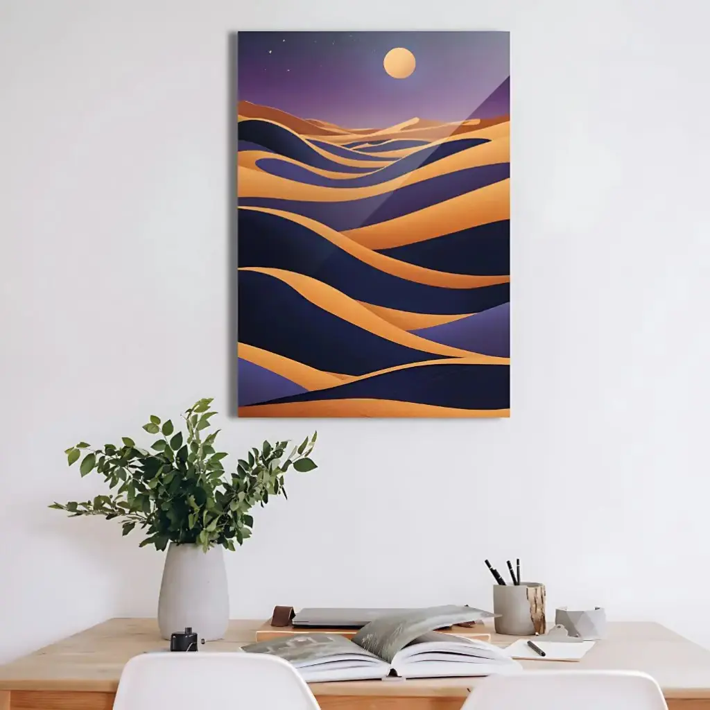 Midnight Desert Abstract Metal Poster
