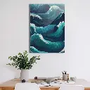 Flowing Ocean Waves Abstract Metal Wall Art