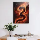 Dragon in Flames Abstract Metal Poster