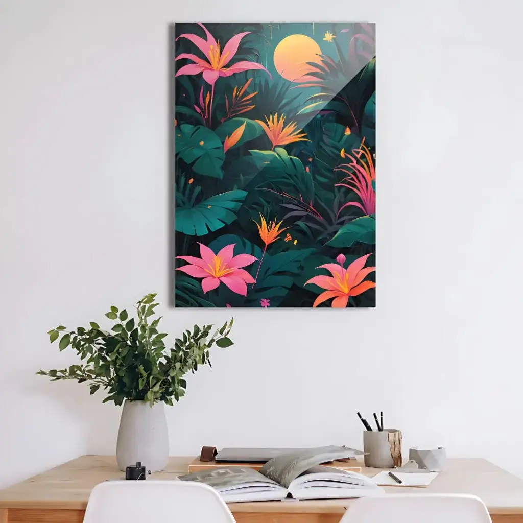 Abstract Forest Flowers Metal Wall Art