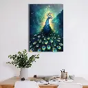 Modern Abstract Peacock Metal Poster