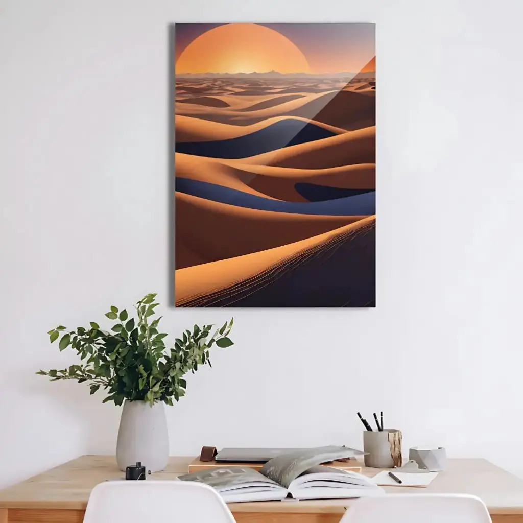 Serene Desert Dawn Metal Poster