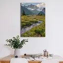Blooming Mountain Landscape Metal Poster