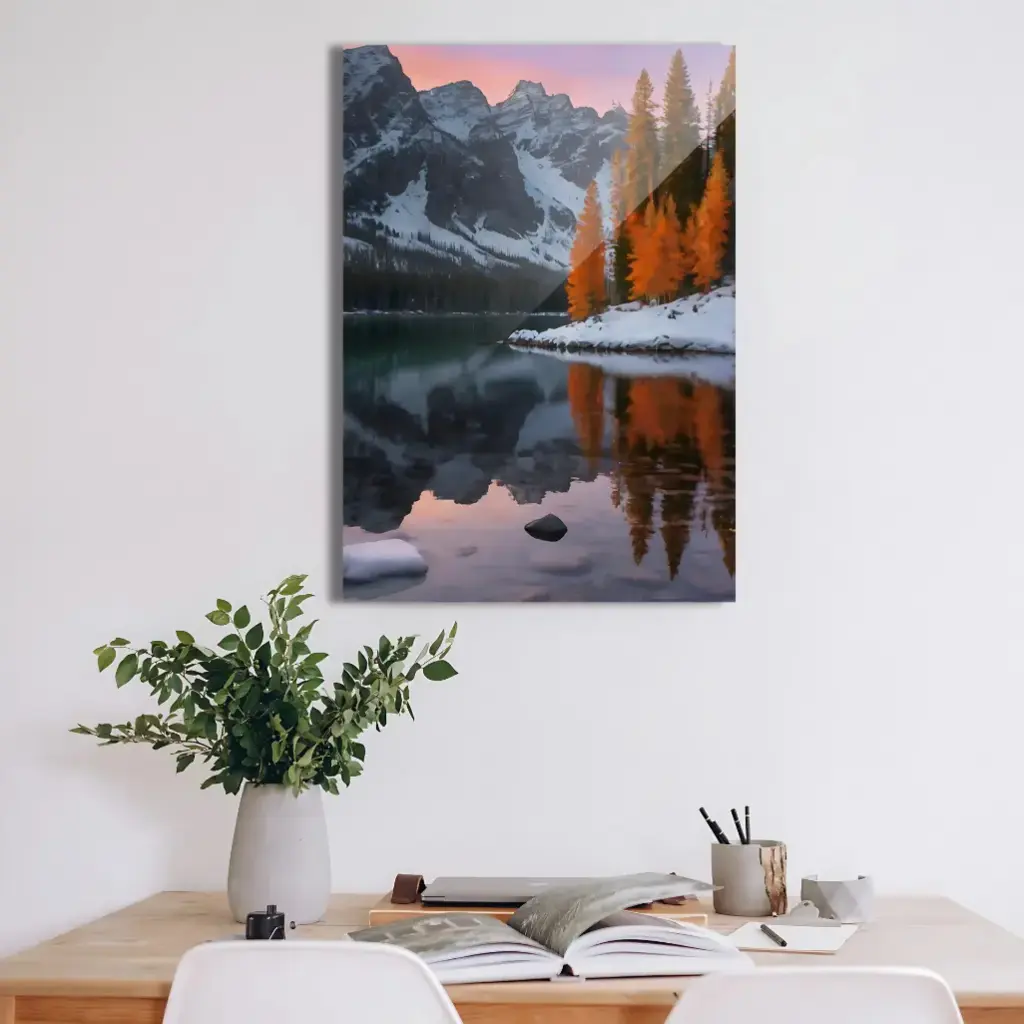 Sunrise Over Snowy Mountains Metal Poster