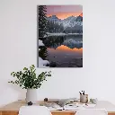 Snowy Peaks & Sunrise Reflection Metal Poster